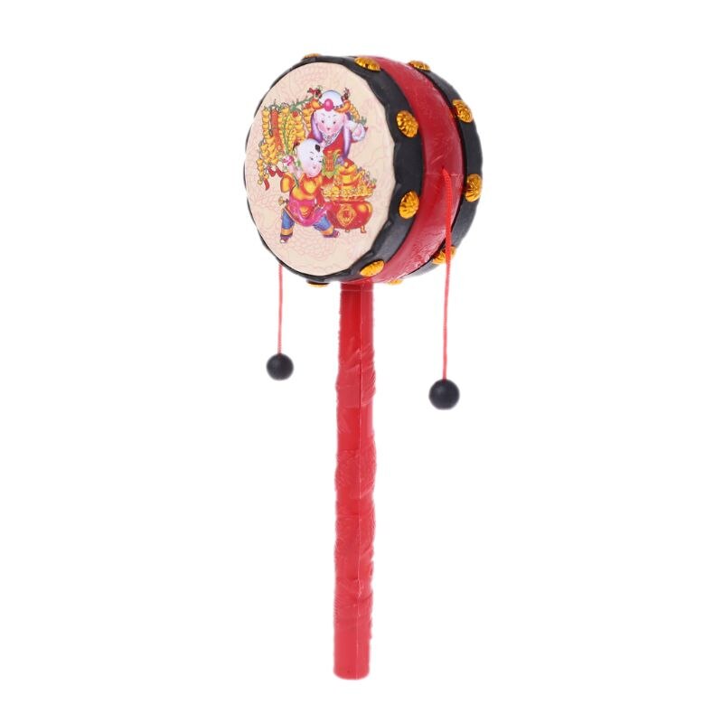 Spin Rattle Drum Monkey Drum Chinese Kid Toy: Default Title