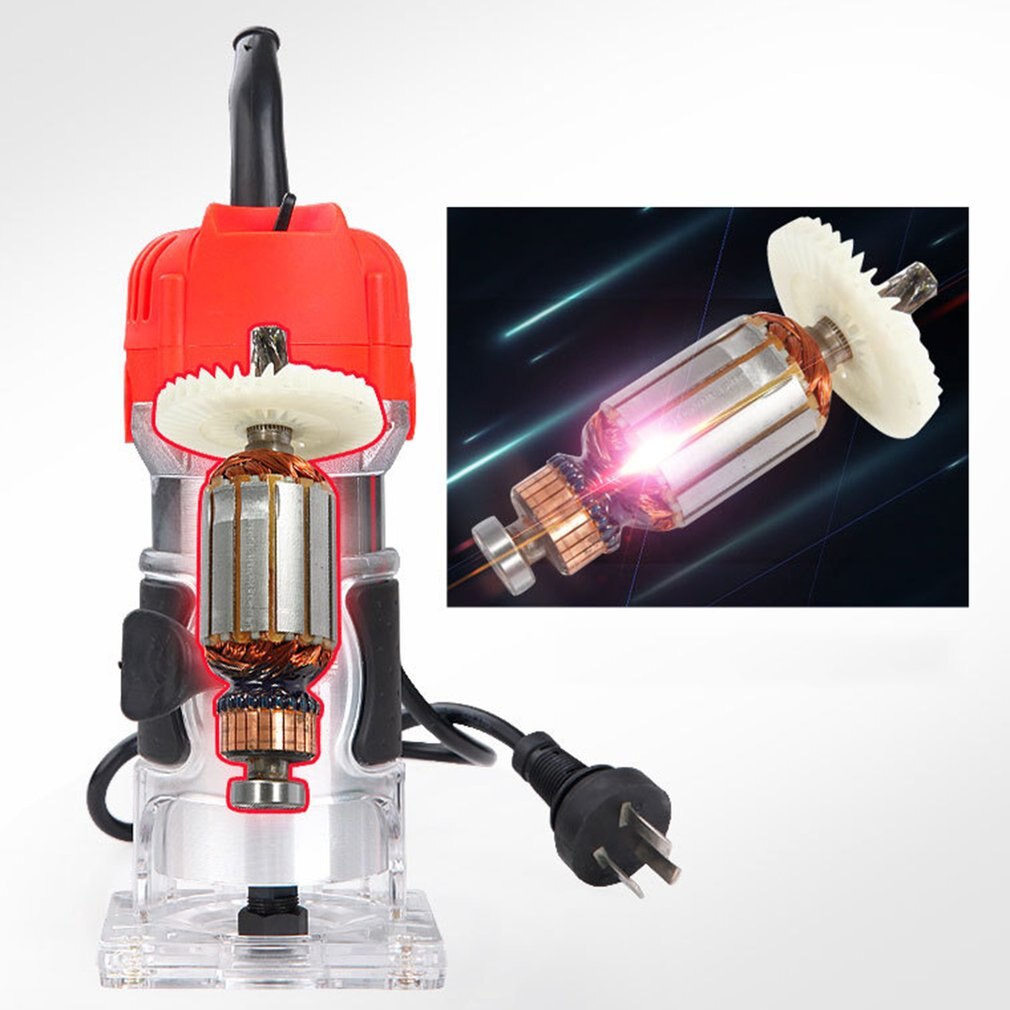 850W 33000rpm Woodworking Electric Trimmer Router Edge Wood Clean Cuts Power trim router Lathe Live Center Taper Tool