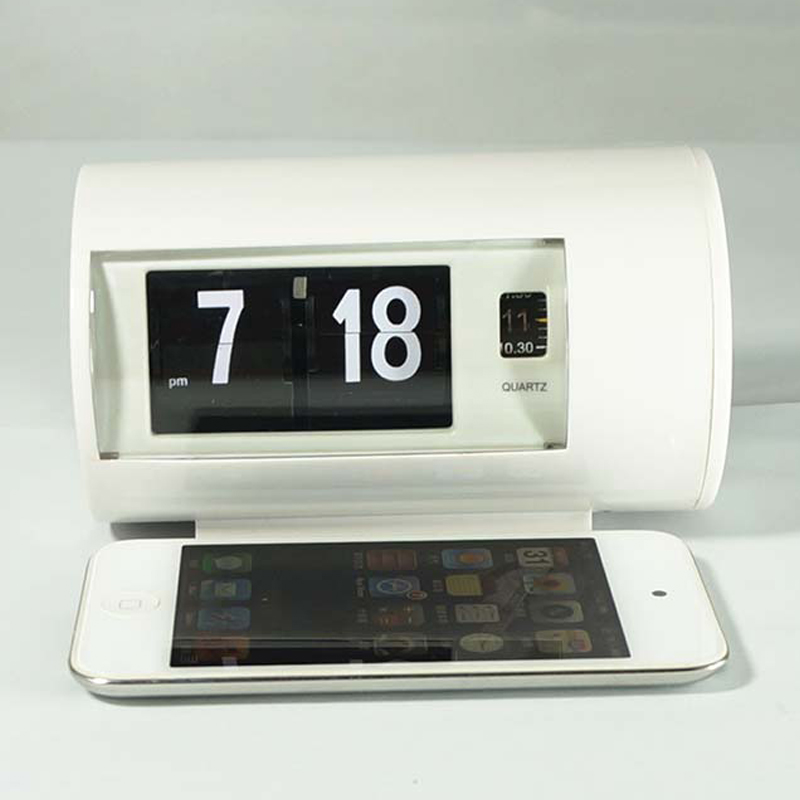Horloge de Table rétro à bascule automatique 12 heures, affichage au Format AM/ PM, horloge de bureau, rotation de Page