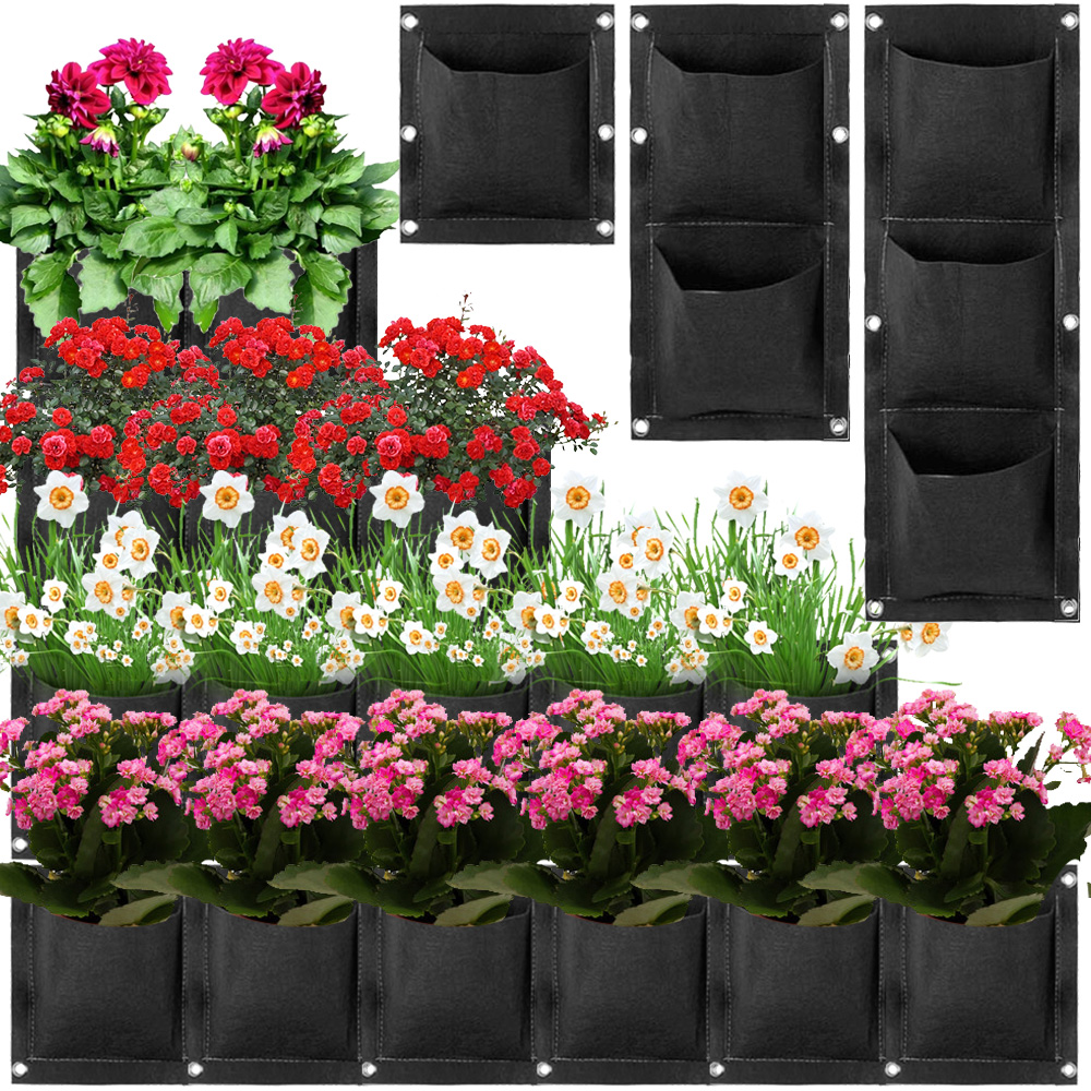 Vertical Grow Bags Wall-Mounted Hanging Flower Pot... – Vicedeal