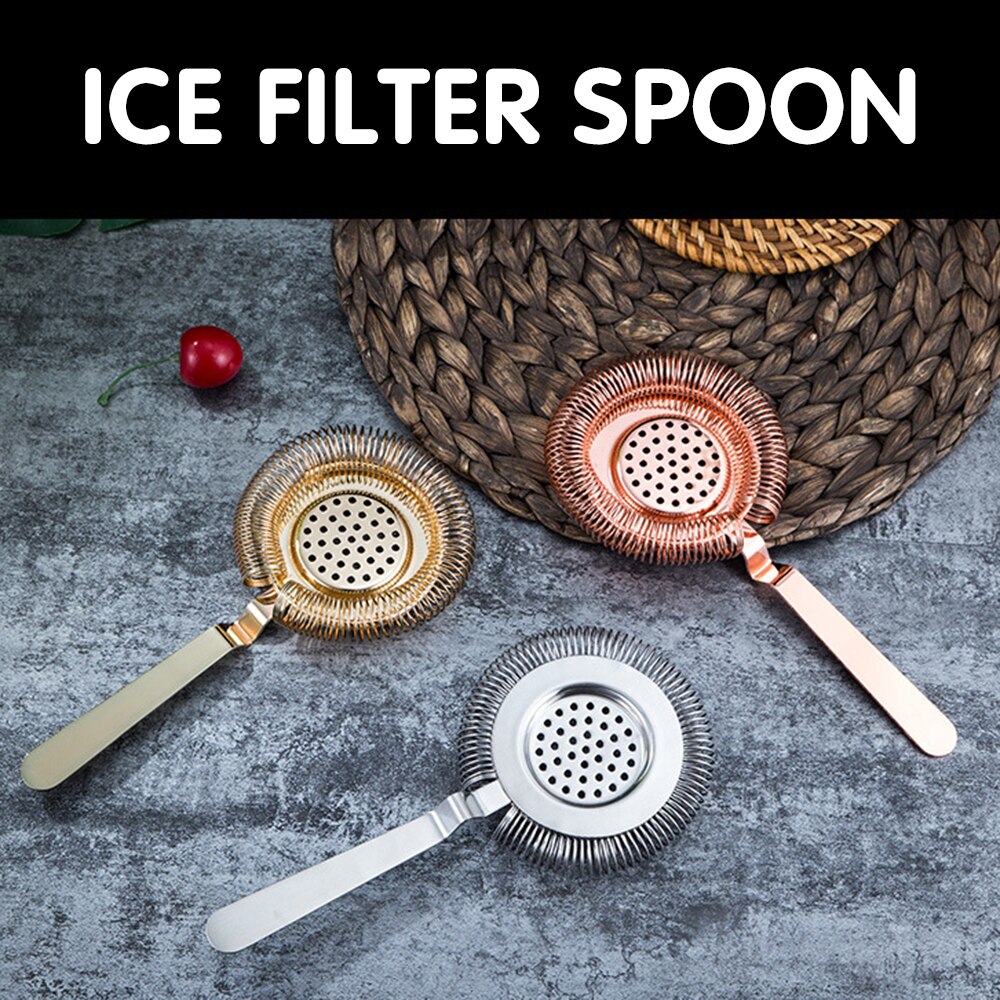 21*10cm Sprung Bar Cocktail Strainer Stainless Steel Deluxe Strainer Bar Strainer Bar Tool Wine Ice Strainer Bar Percolator Wire
