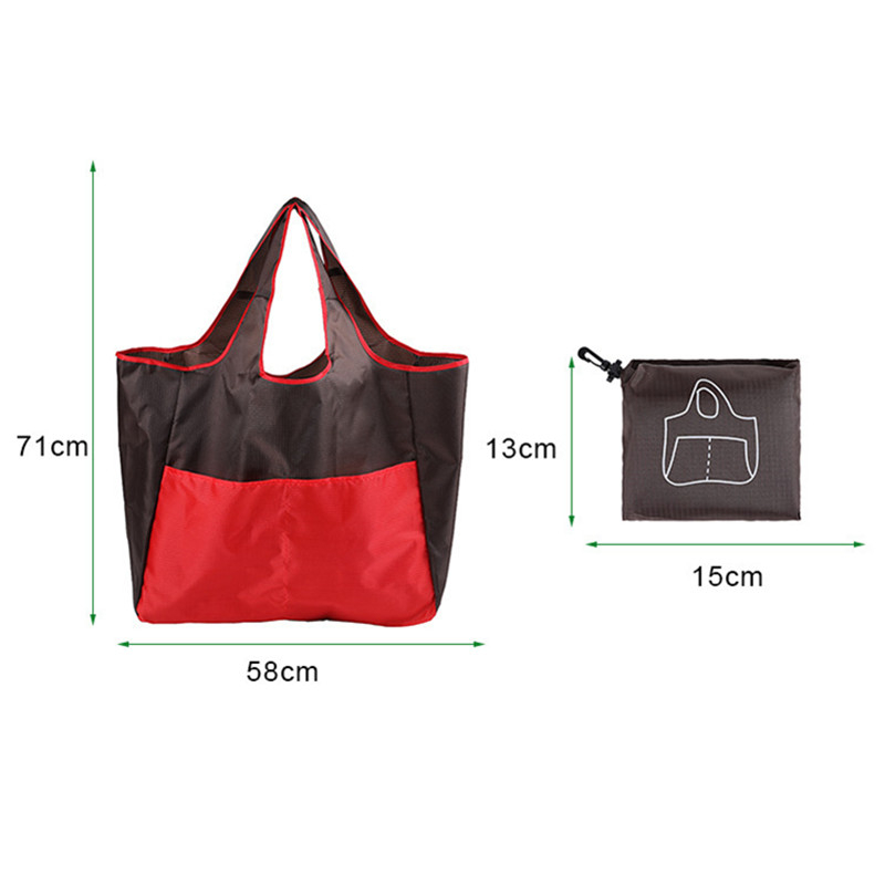 Big Folding Shopping Bag Large Capacity Portable Reusable Waterproof Grocery Shoulder Handbags for Travel