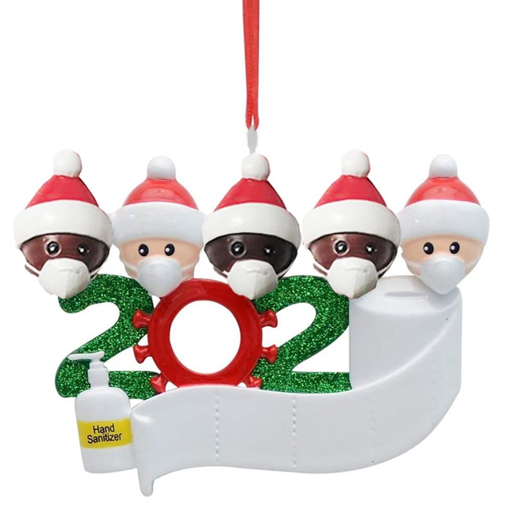 Schattige alpaca-familie kerstboomhanger diy naam pvc kerstboomhanger kerstversiering: Khaki
