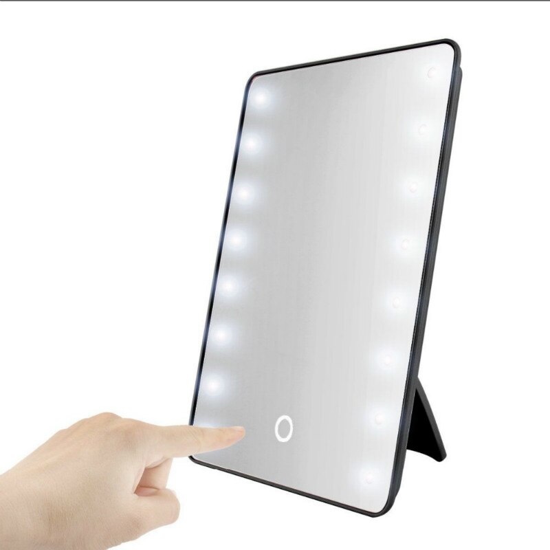 1pcs Makeup Mirror with16 LED Vanity Mirror with Touch Dimmer Switch Battery Powered Bracket for Desktop Bathroom Bedroom Travel: 02