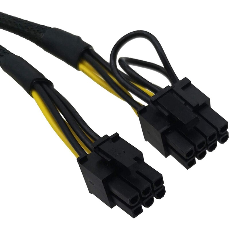 10 Pin to 8 Pin(6+2) 6 Pin PCIe GPU Power Adapter Sleeved Cable for Dell Precision 5820 7820 21-Inch (53cm)