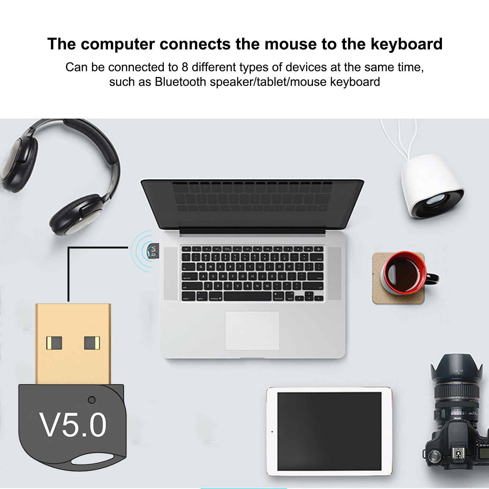 X52 USB Bluetooth Adapter for PC Windows 10/8/8.1 Computer Desktop Mouse Headset Headphone Game Controllers