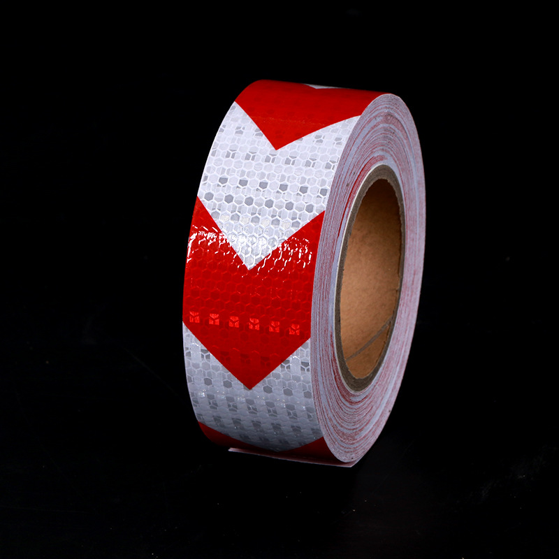 5cm x 3m selbst klebender weißer roter Pfeil reflektieren der Klebeband-warnen aufkleber für LKW-PKW