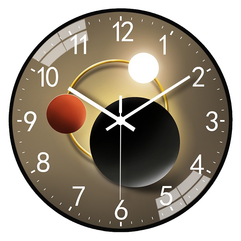 Hoogwaardige wandklok, huisklok, woonkamer, slaapkamer, stil, betaalbare luxe: WIT / 8 inch