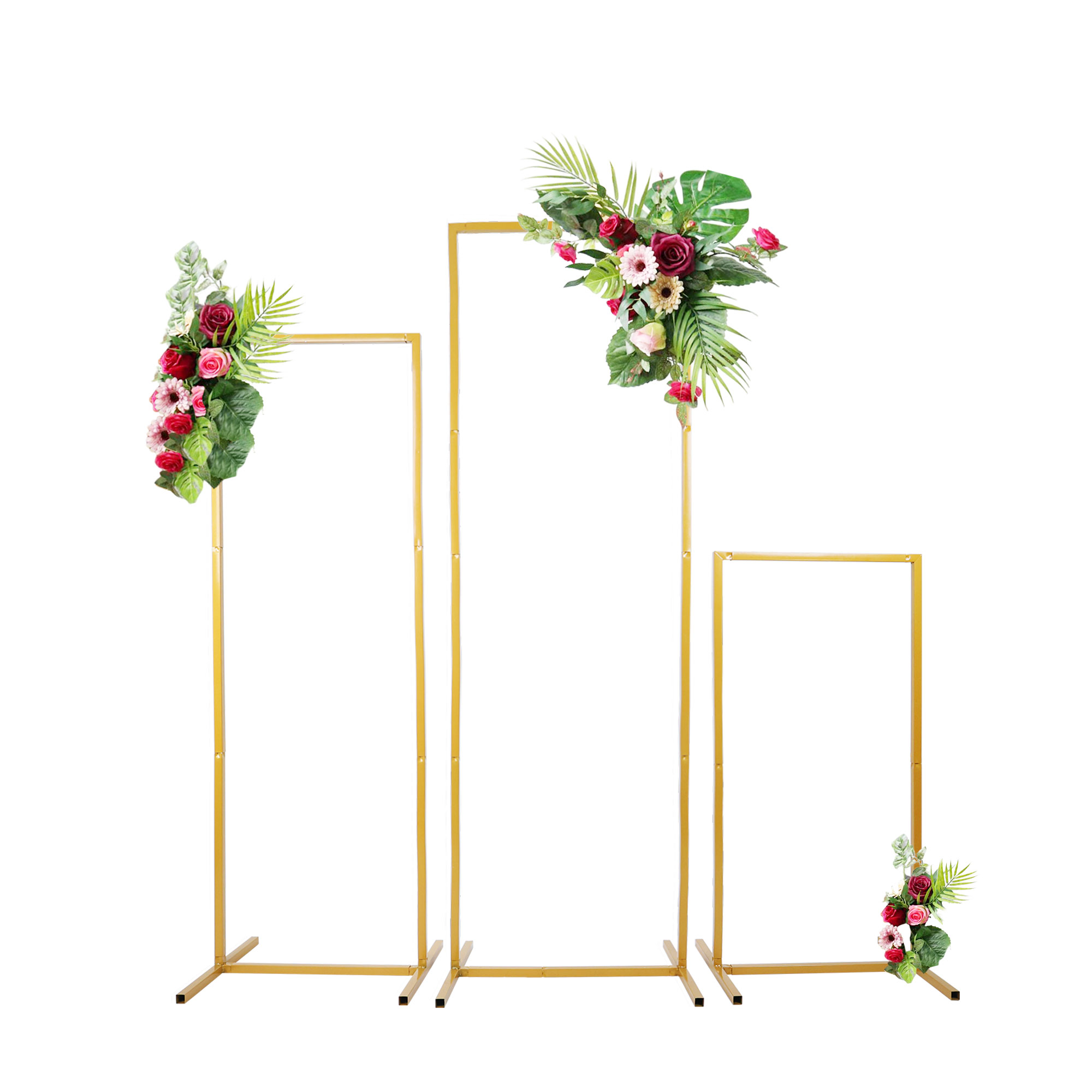 Arcos de boda, soporte cuadrado de arco de globos de Metal, soporte de fondo Rectangular para decoración de de cumpleaños y aniversario, despedida de soltera