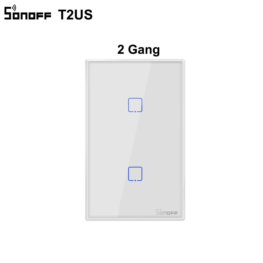 SONOFF T2/T3 US Wifi Smart Wall Touch Switch With Border 1/2/3 Gang Remote Control Wifi Light Switches For Smart Home Automation: T2 US 2 gang