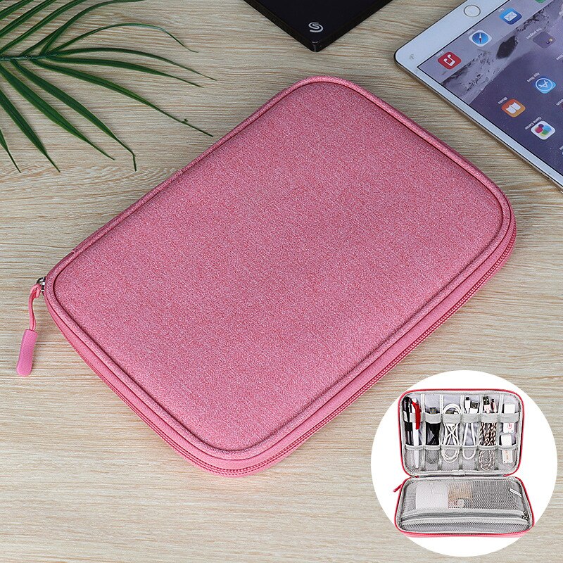 Reise Kabel Organizer Tasche Digital Speicher Tasche Kasten Wasserdichte Elektronische Zubehör Beutel Gerät USB Kopfhörer Energie Bank fallen: Rosa