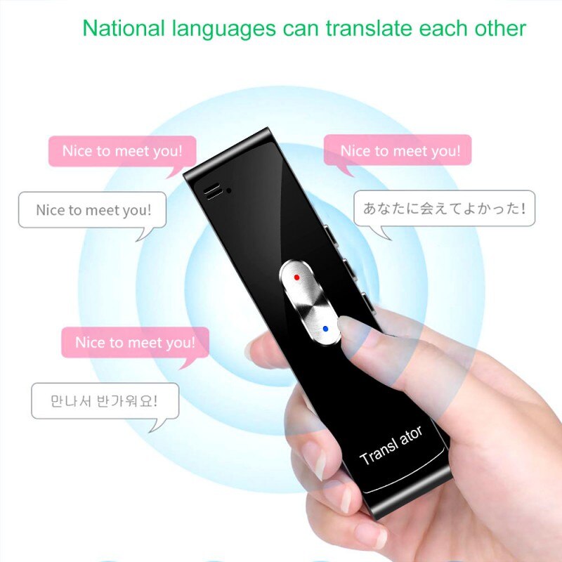 T8S Portbale traducteur vocal instantané traduction multilingue connexion Bluetooth APP pour voyage de réunion à bord