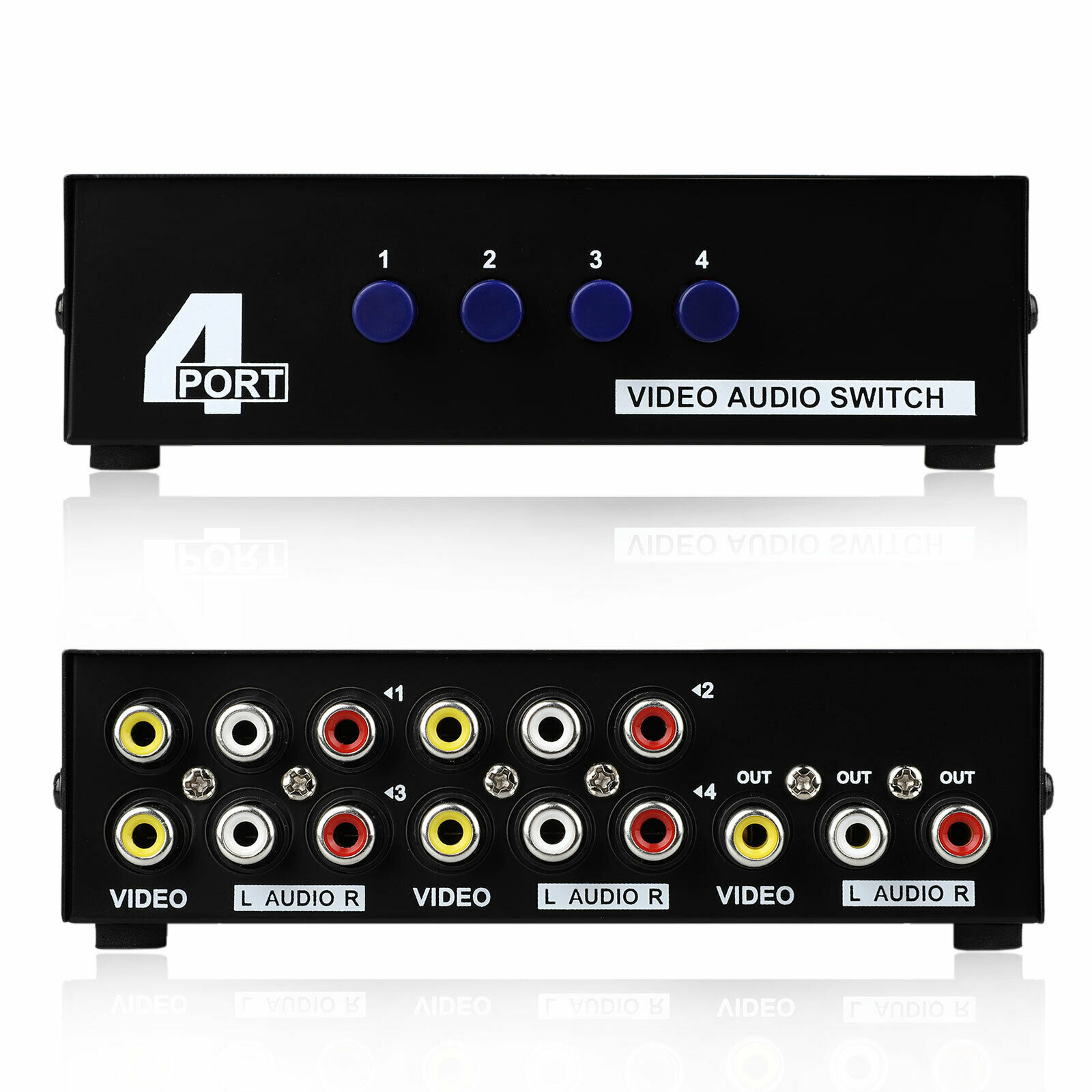 MT-431AV 4-Weg Av Switch Rca Switcher 4 In 1 Out Composiet Video L/R Audio Selector