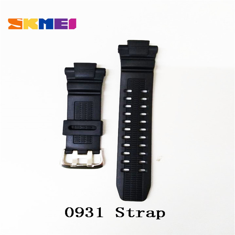 Skmei 1025 1068 0931 1016 1019 1251 Strap Watch Strap Plastic Rubber Straps For Different Model Bands Strap Watchbands: 0931 Strap black