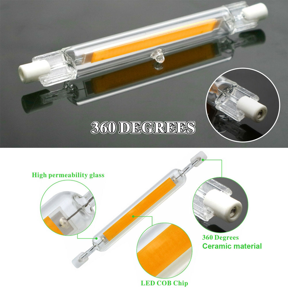 Dimmbare R7s LED J78 J118 7W 12W 15W 20W COB SMD 2835 Mais Lampen Keramik Glas rohr Licht Ampulle Ersatz Halogen Bombillas