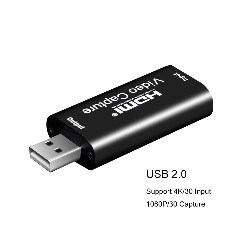 4K USB 3.0 Video Capture Card HDMI-compatible 1080P 60fps HD Video Recorder Grabber For OBS Capturing Game Card Live: USB 2.0 Capture Card