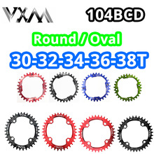 Plato ancho estrecho y ovalado vxm para bicicleta de montaña , 104bcd , 30t 32t 36t 34t 38t piezas de placa dentada, 104bcd .