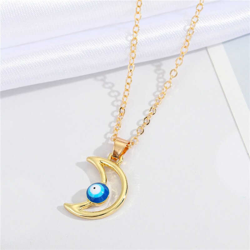 Evil Eye Water Necklace Jewelry Choker Pendant Couple Necklaces for Women Men Lovers Girls Boys Lady Female Male: NC21Y0487-1