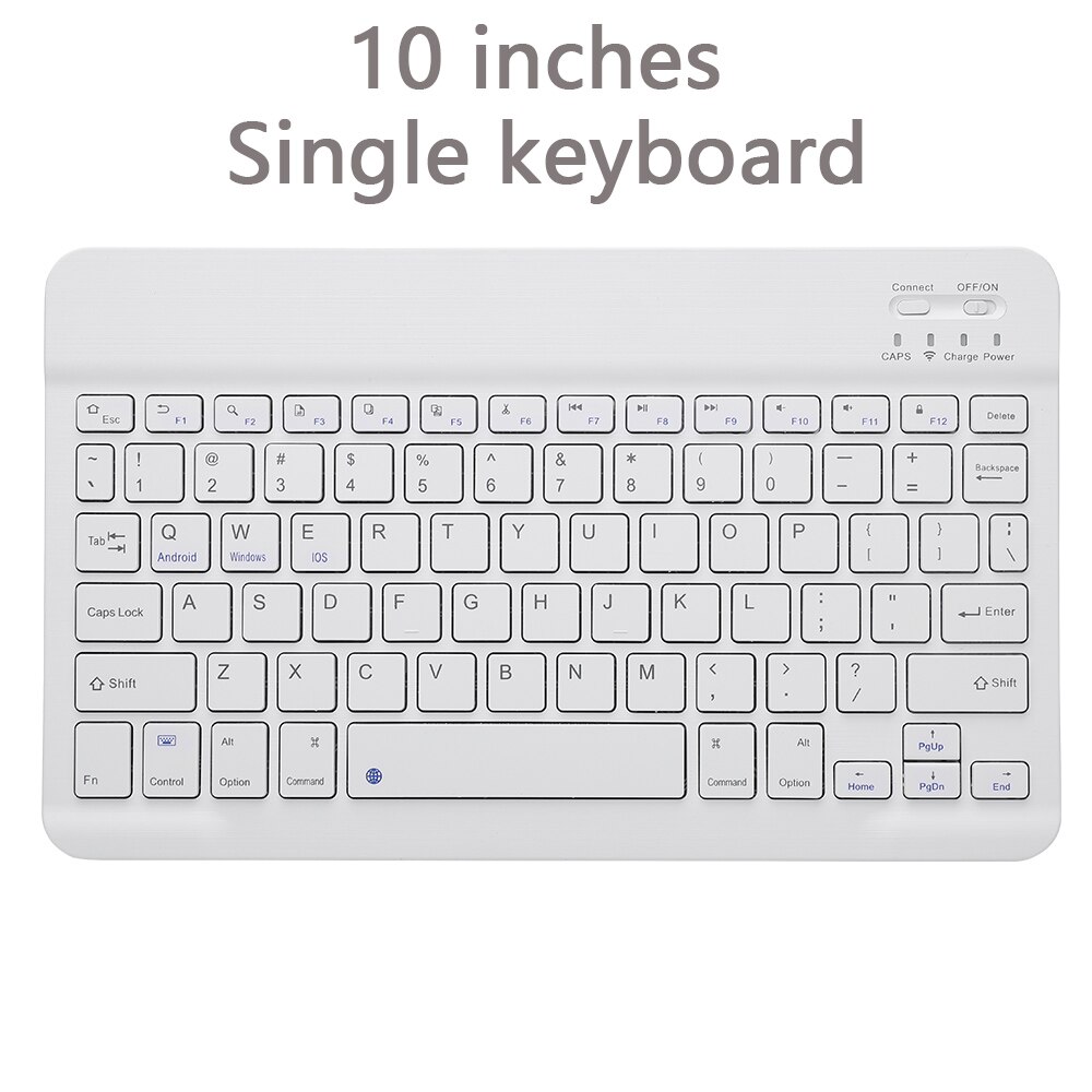 Keyboard Mouse Combos Bluetooth Ultra-thin Portable For ipad Tablet Laptop Smartphone Wireless Keyboard Mouse Set: 10 inches white