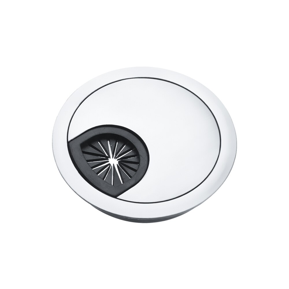 4Sizes Zinc Alloy Cable Outlet Port Desk Wire Hole Cover Surface Line Box Hardware for Computer Tidy Grommet Table: bright chrome / 80mm