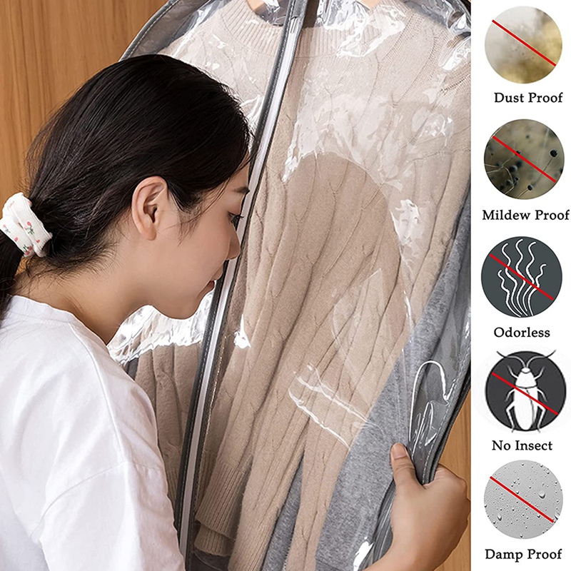 Garment Bags For Closet Storage Hanging Clothes 6 Pack, 40Inch Storage Bags For Clothes Suit Bags With 4Inch Gusseted