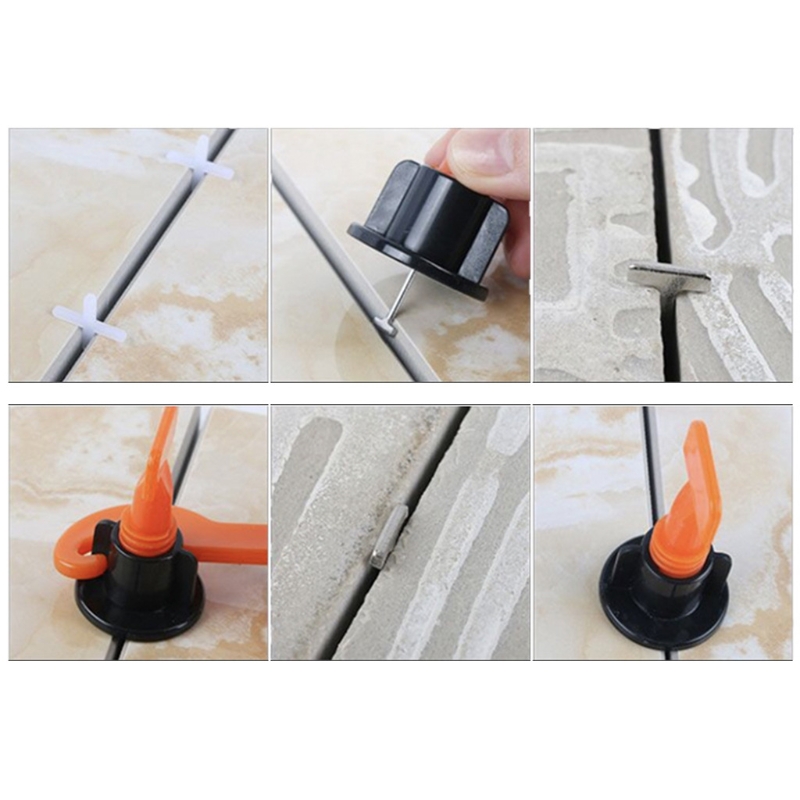 Tile Leveling System Kit Tile Leveler Spacers Replaceable Steel Pins Ceramic Tile Installation Tool with Wrenches 87HB