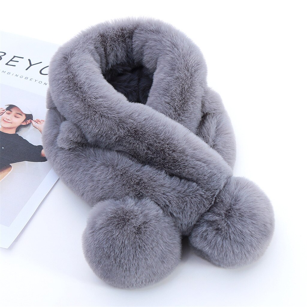 Enfants hiver écharpe pompon bébé écharpe garçons filles cou écharpes à tricoter avec fourrure boule foulard echarpe foulard A20