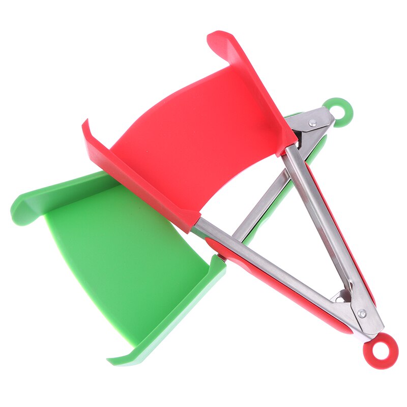 2 In 1 Smart Keuken Spatel En Tang Non-stick Hittebestendige Rvs Frame Silicone Tang Keuken Gereedschap gadget