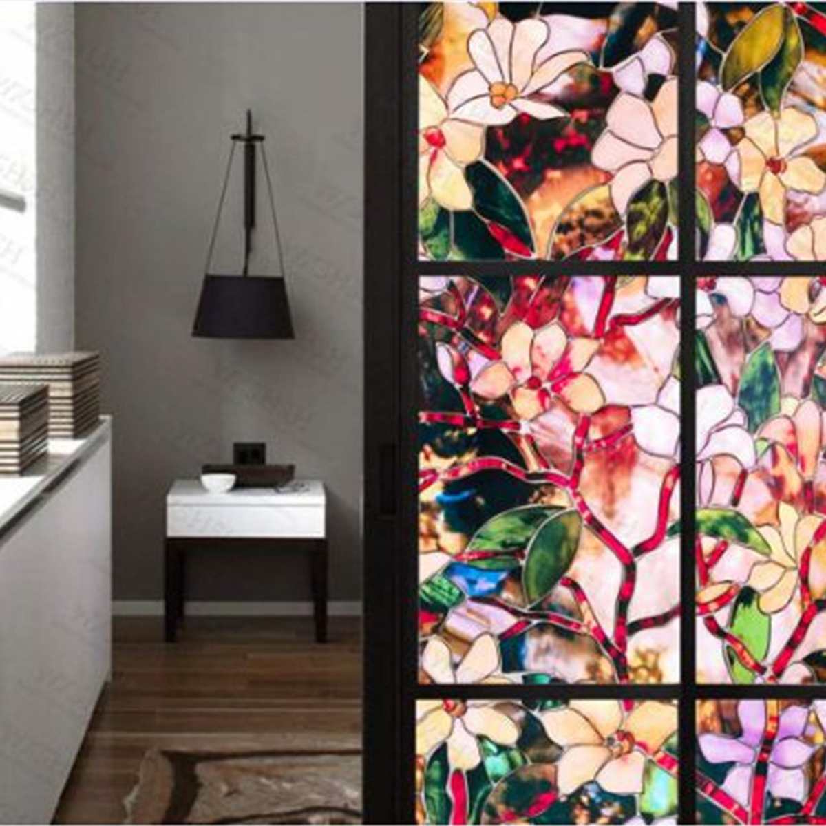 Kleurenschilderen, elektrostatisch, decoratief, raamfolie, privacystickers, niet-klevende raamfolies