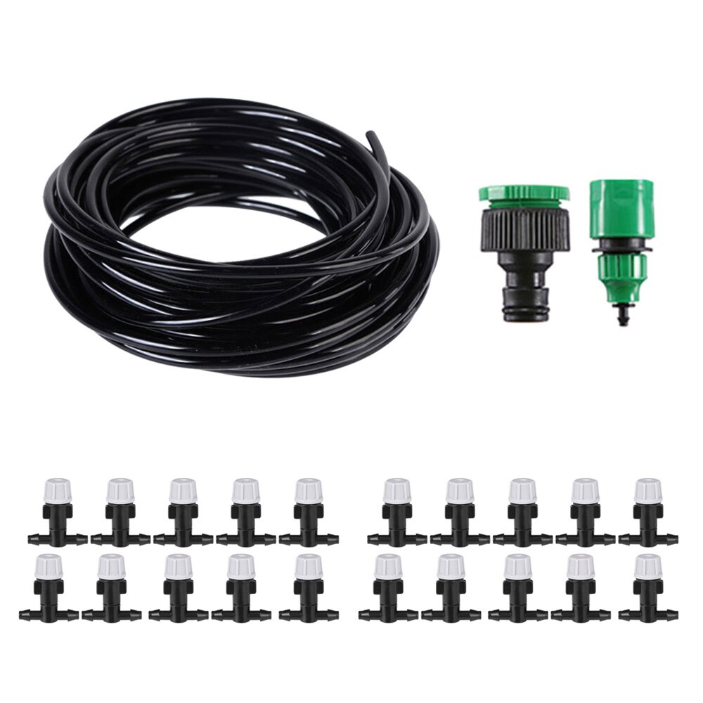 Sommer udendørs dug kølesystem kit til drivhus have terrasse planter gør det selv vanding vanding kit 5m/20m sprøjteslange: 20m