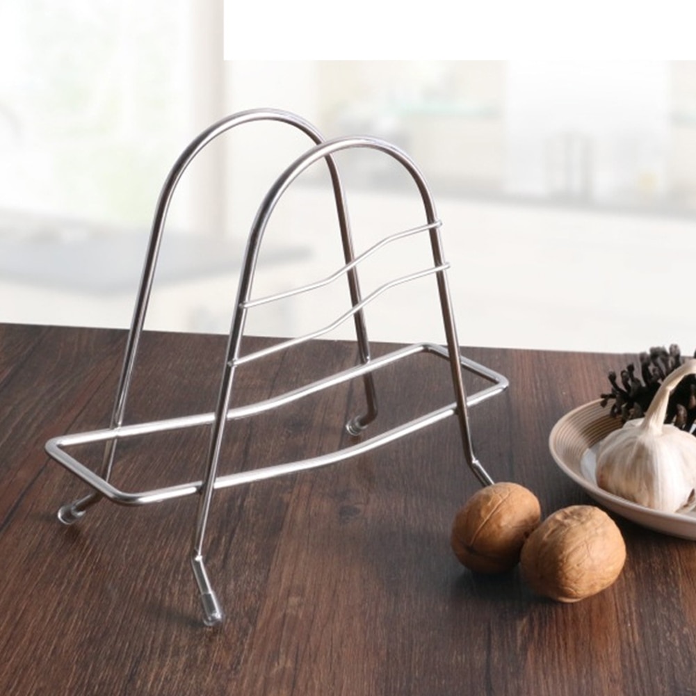 Storage Stand Chopping Board Rack Stable Drain Kitchen Stainless Steel Holder Shelf Drying Tools Durable Household Countertop