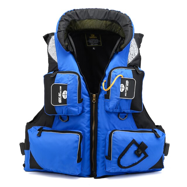 Adult Life Jacket Adjustable Buoyancy Aid Swimming Boating Sailing Fishing Water Sports Safety Life Man Jacket Vest: Blue / L