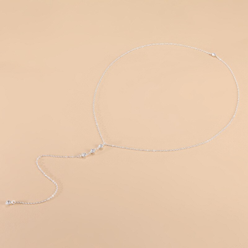 Collar con colgante de cristal para mujer, cadena trasera con borla, accesorios de joyería de para mujer, bohemio, diario,