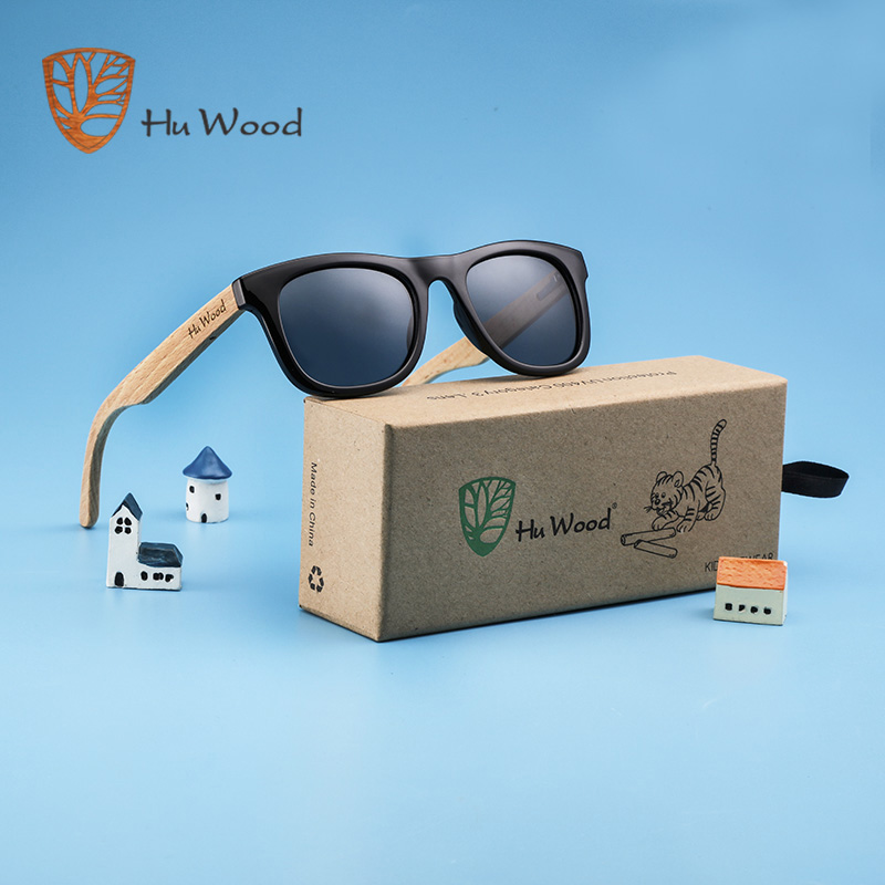 Hu Wood-gafas de sol polarizadas para niños y niñas, con marcos reciclados y brazos de madera de haya, de 4 a 8 años