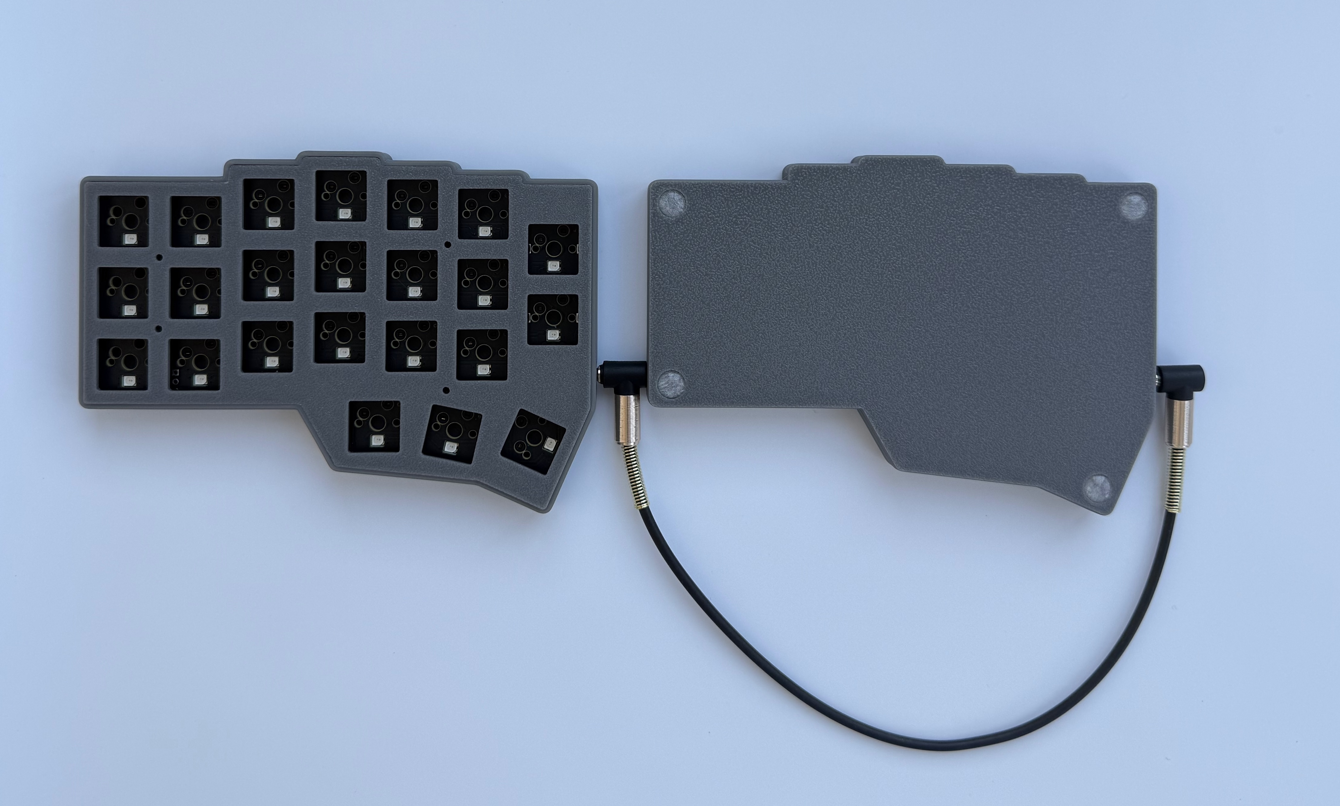 Corne crkbd  v4.1 -delat tangentbord trådbundet rgb-byte anpassat stöd qmk/via corne  v4.1 -delat tangentbordskit för pc-tillbehör: Kaki / Blå brytare
