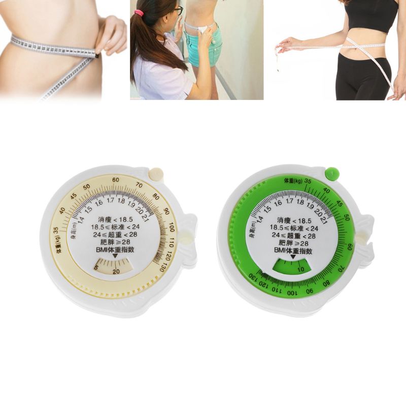 Bmi kroppsmassindex infällbart tejp 150cm mått miniräknare diet viktminskning måttband verktyg
