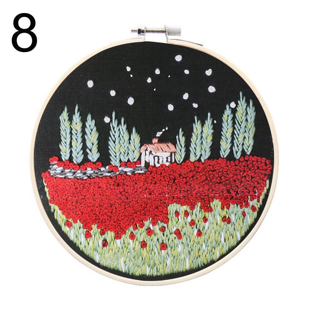 1 Juego de bordado de flores para principiantes, kit de bordado de punto de cruz, Kit de bordado de cinta, hechos a mano: 8