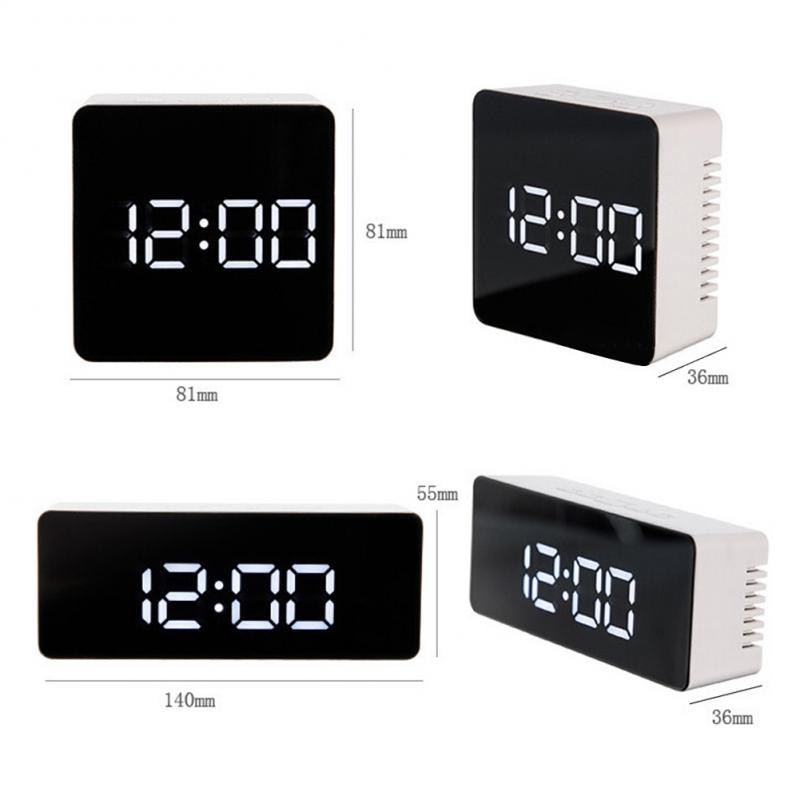 Mirror LED Alarm Clock Digital Snooze Table Clock Grandado
