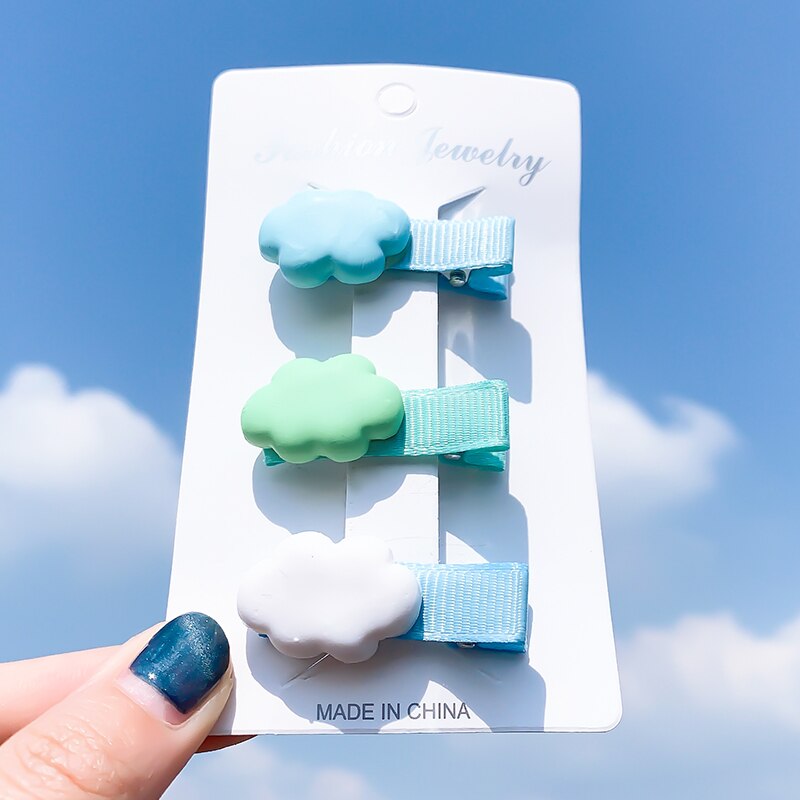 [Xwen]Korean Candy Color Edge Clip Rainbow Hairwear Lollipop Bangs Cute Girl Kids Hairpin Simple Hair Accessories OH1337