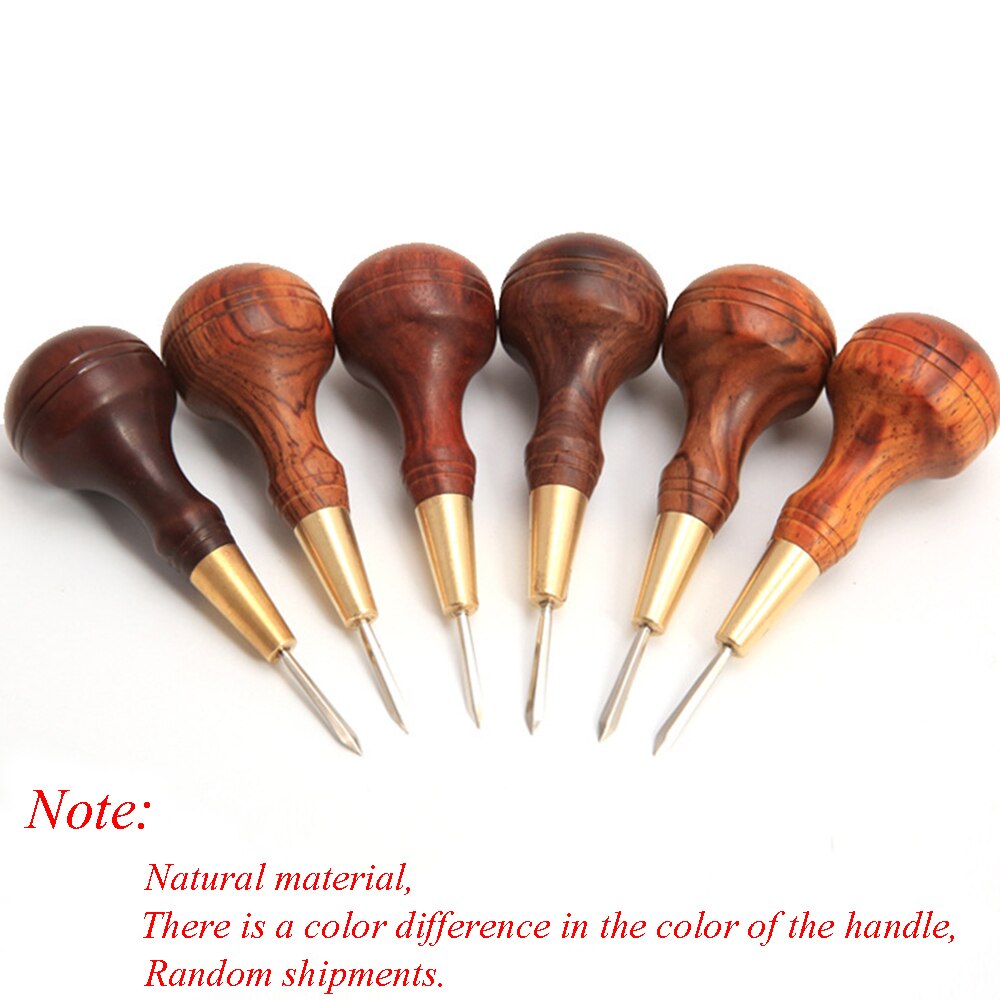 Stitching Awl with Diamond Shape Blade cutter cutting leather cut with good wooden handle leather craft DIY awl