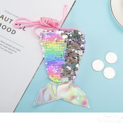 Porte-monnaie en forme de queue de sirène pour enfants, porte-monnaie souvenir, de mariage pour les invités, fournitures pour de fête de demoiselle d'honneur: Rainbow color