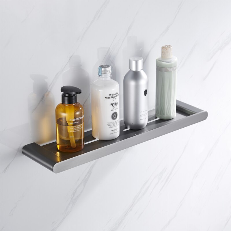 Bathroom Accessories 304 Stainless Steel Towel Rack Shelf Metal Gray Color Toilet Paper Holder Robe Hooks Cloth Hanger