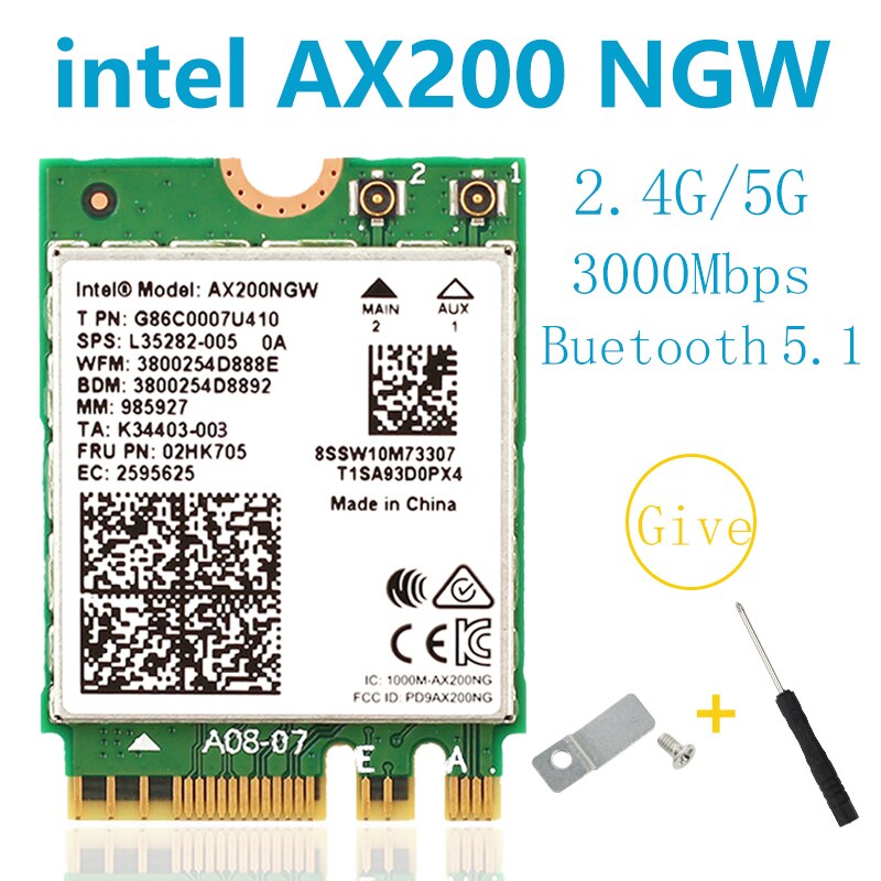 Wireless network card AX210 tri band 5374M Bluetooth5.2 supports 6G AX200 AC9260 8265 8260 7265 7260 3168 3165 3160 WI-FI card