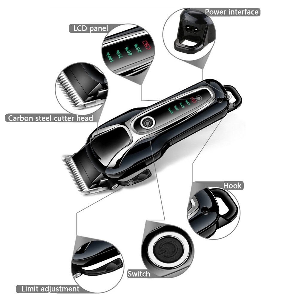 Electrical Dog Clipper Kit EU Plug Rechargeable Dog Trimmer Pet Grooming Tool Set Comb Scissors Hair Trimmer