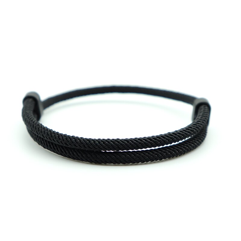 Minimalist Handmade 4mm Milan Rope Bracelet Charms Resizable Red Braclet For Men Women BFF Lucky Armband Jewelry: Black