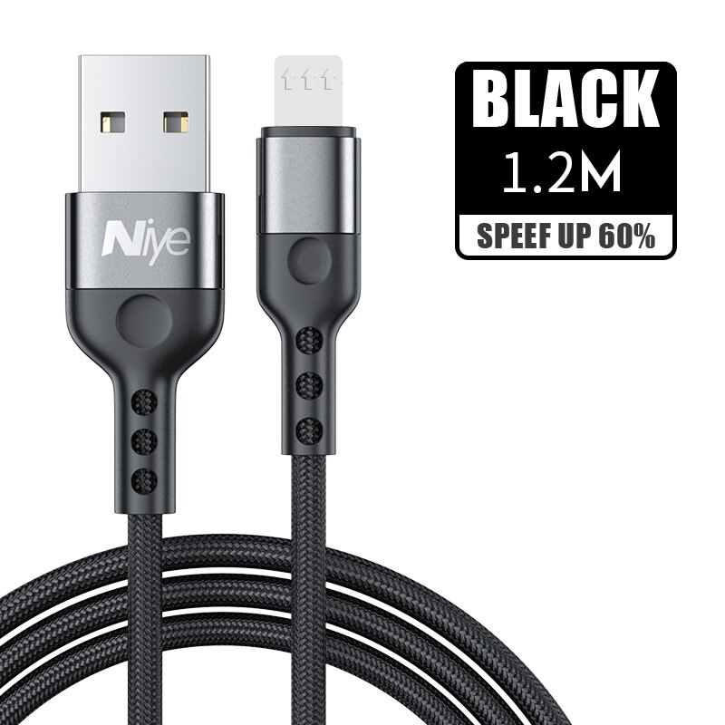 Daten USB Kabel für iPhone 8 11 Profi Max Schnelle Ladegerät Draht Kabel Für iPhone X XR XS SE 6 6S 7 Plus praktisch Kabel Zubehör: 1.2M Schwarz