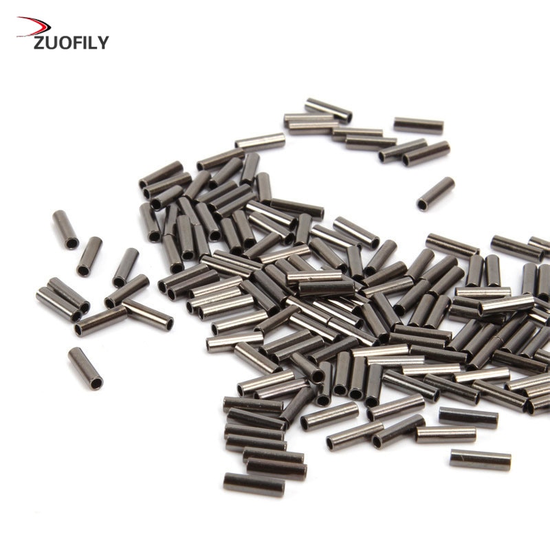 100pcs/bag stainless steel fishing line Aluminum Crimp sleeve copper tube 1.0mm-2.8mm sea fishing accessories line tube