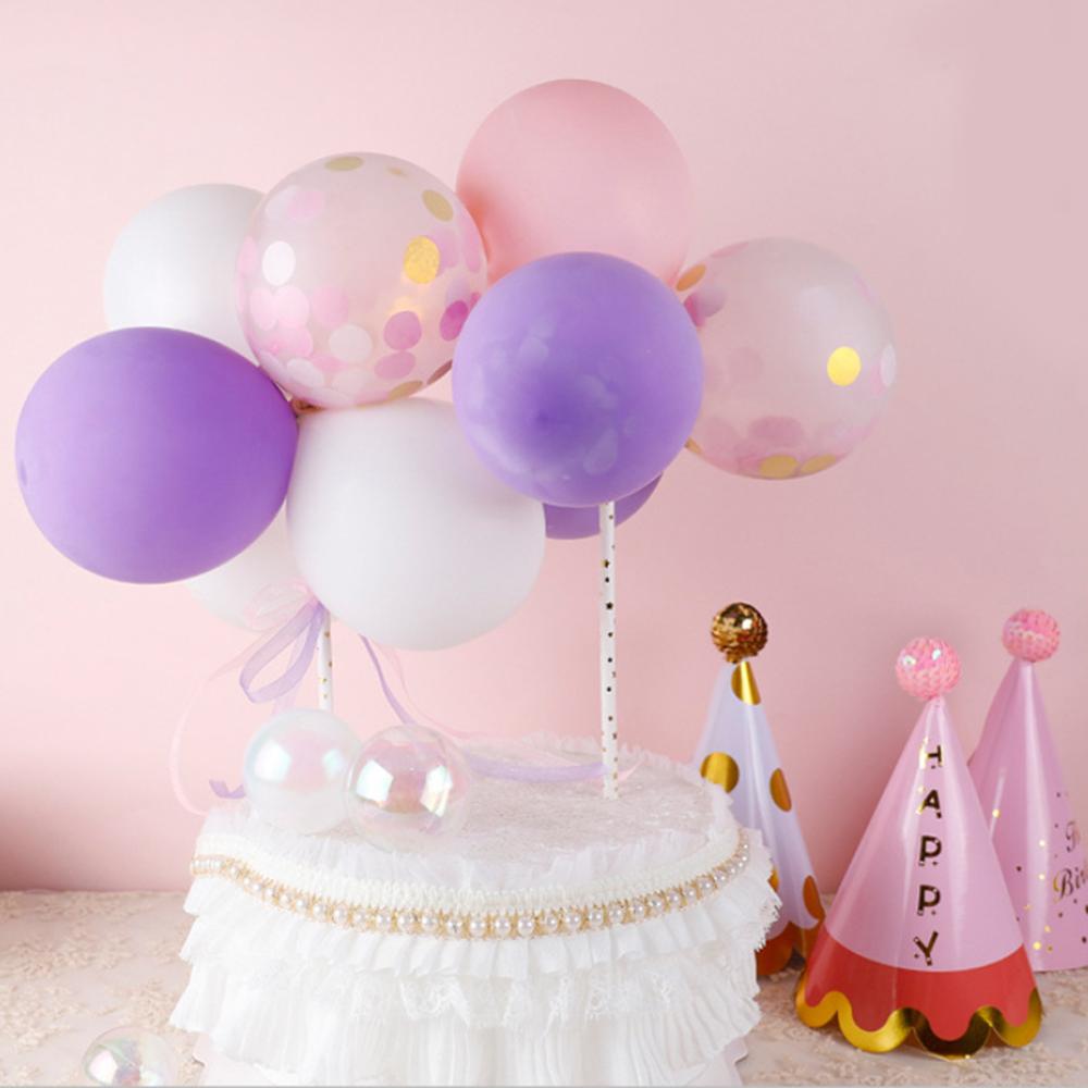 14 Stks/pak 5Inch Ballon Cake Topper Cloud Vorm Confetti Ballon Cake Topper Ballonnen Voor Verjaardag Baby Shower Wedding Decor