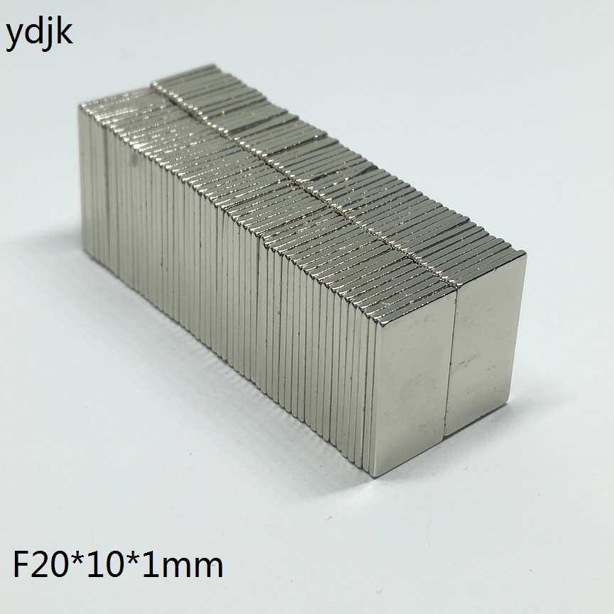 50 100 Stks/partij N35 Rechthoekige Magneten 20X10X1 Super Sterke Mm Neodymium Cuboid Magneet 20*10*1 Ndfeb Magneet 20 × 10 × 1