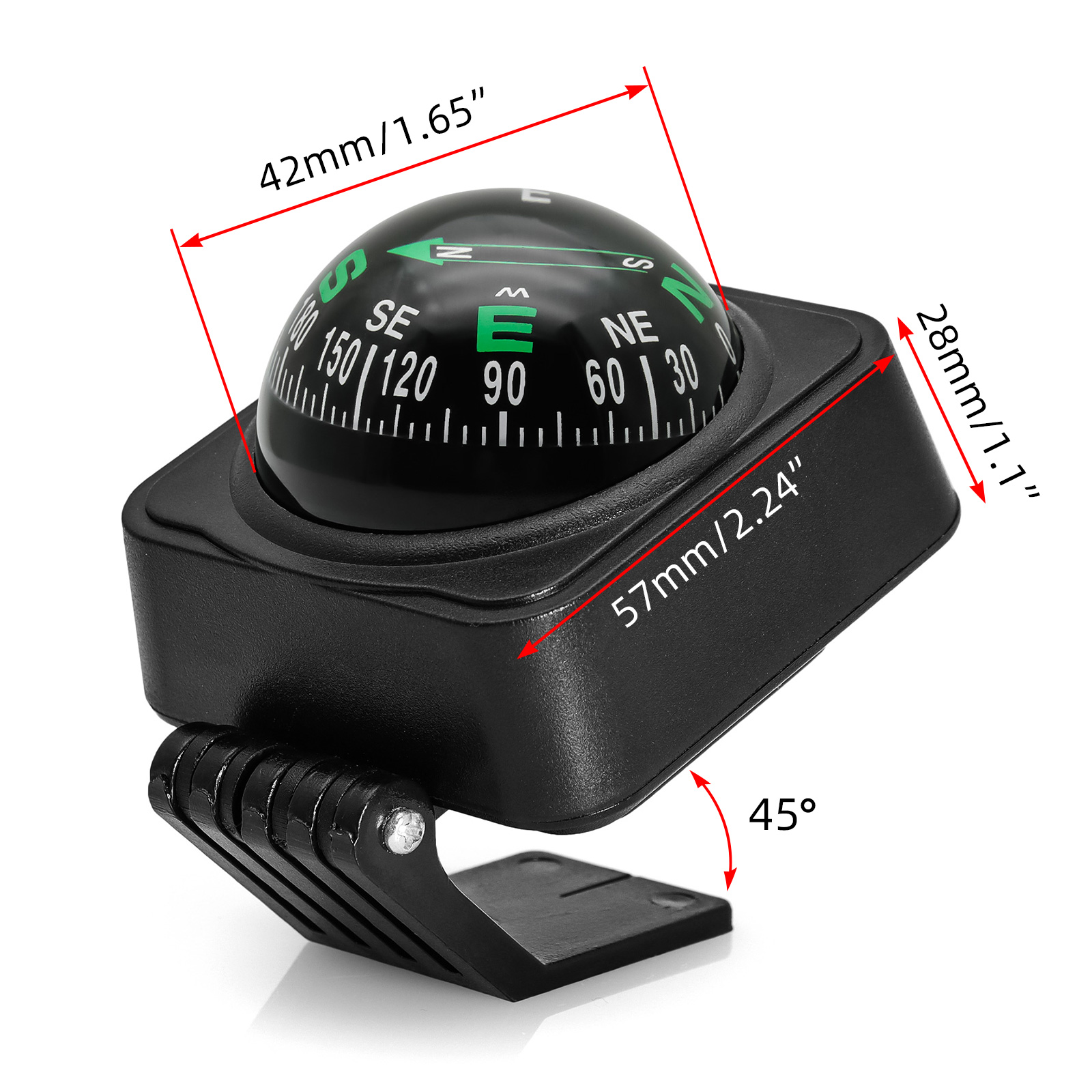 Outdoor Adjustable Navigation Dashboard Car Compass For Car Boat Cycling Hiking Direction Pointing Guide Ball Shaped Compass
